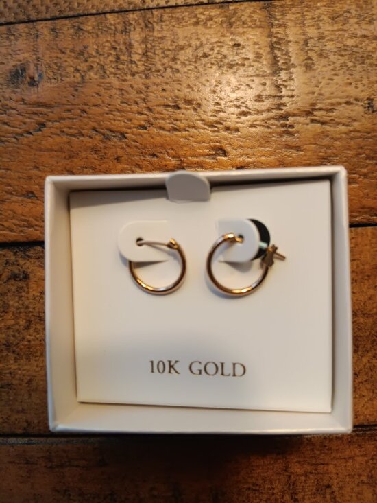 Belk & Co. Jewelry - New Belk & Co. Snap Hoop Earrings in 10K Yellow Gold